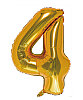 Folyo Balon 100 Cm Gold Rakam 4 - 1