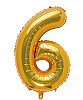 Folyo Balon 100 Cm Gold Rakam 6 - 1