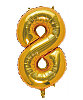 Folyo Balon 100 Cm Gold Rakam 8 - 1
