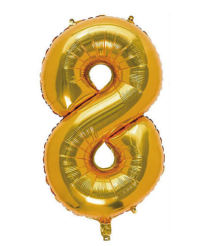 Folyo Balon 100 Cm Gold Rakam 8 - 