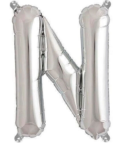Folyo Balon 100 Cm Gümüş Harf N - 