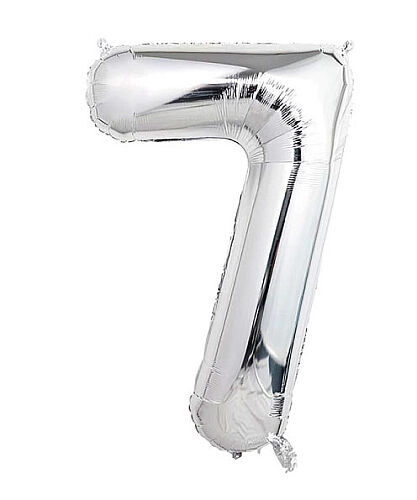 Folyo Balon 100 Cm Gümüş Rakam 7 - 