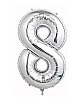 Folyo Balon 100 Cm Gümüş Rakam 8 - 1