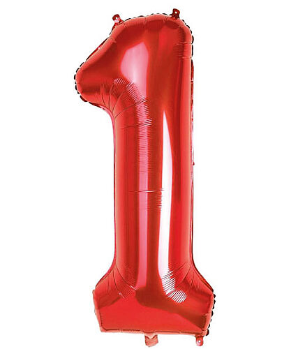 Folyo Balon 100 Cm Kırmızı Rakam 1 - 