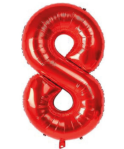 Folyo Balon 100 Cm Kırmızı Rakam 8 - 