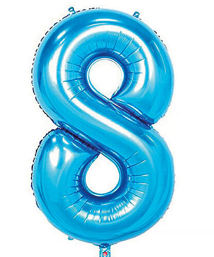 Folyo Balon 100 Cm Mavi Rakam 8 - 