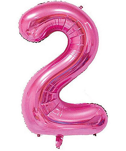 Folyo Balon 100 Cm Pembe Rakam 2 - 
