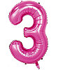 Folyo Balon 100 Cm Pembe Rakam 3 - 1