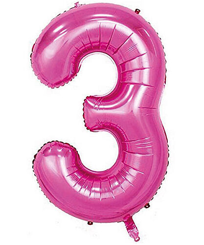 Folyo Balon 100 Cm Pembe Rakam 3 - 