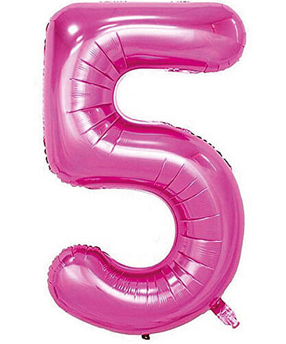 Folyo Balon 100 Cm Pembe Rakam 5 - 