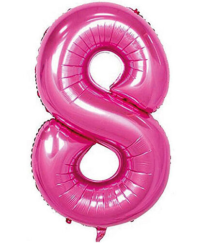 Folyo Balon 100 Cm Pembe Rakam 8 - 