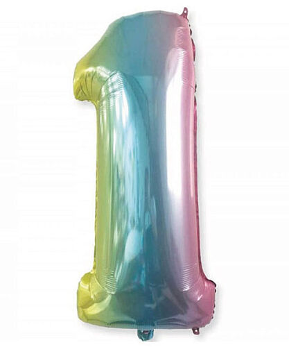 Folyo Balon 100 Cm Rengarenk Rakam 1 - 