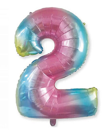 Folyo Balon 100 Cm Rengarenk Rakam 2 - 