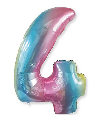 Folyo Balon 100 Cm Rengarenk Rakam 4 - 