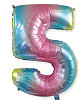 Folyo Balon 100 Cm Rengarenk Rakam 5 - 1