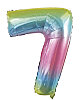 Folyo Balon 100 Cm Rengarenk Rakam 7 - 1