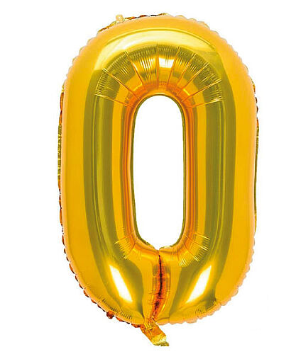 Folyo Balon 40 Cm Gold Rakam 0 - 