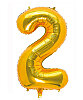 Folyo Balon 40 Cm Gold Rakam 2 - 1