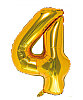 Folyo Balon 40 Cm Gold Rakam 4 - 1