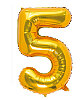 Folyo Balon 40 Cm Gold Rakam 5 - 1