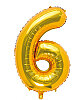 Folyo Balon 40 Cm Gold Rakam 6 - 1