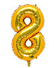 Folyo Balon 40 Cm Gold Rakam 8 - 1