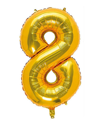 Folyo Balon 40 Cm Gold Rakam 8 - 