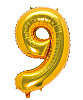 Folyo Balon 40 Cm Gold Rakam 9 - 1