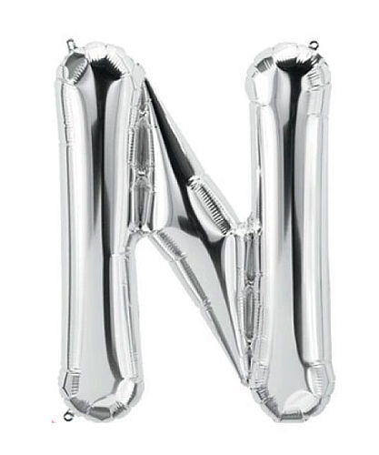 Folyo Balon 40 Cm Gümüş Harf N - 