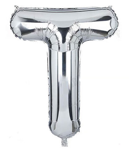 Folyo Balon 40 Cm Gümüş Harf T - 