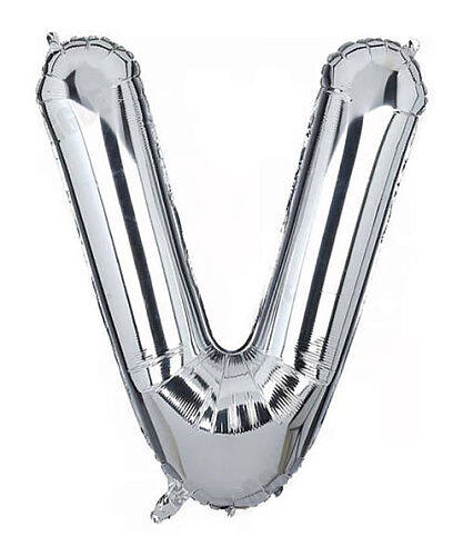 Folyo Balon 40 Cm Gümüş Harf V - 