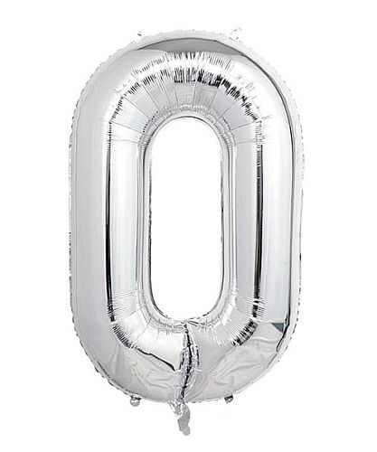 Folyo Balon 40 Cm Gümüş Rakam 0 - 