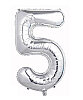 Folyo Balon 40 Cm Gümüş Rakam 5 - 1