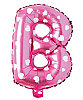 Folyo Balon 40 cm Harf Kalpli Pembe- B - 1