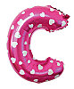 Folyo Balon 40 cm Harf Kalpli Pembe- C - 1
