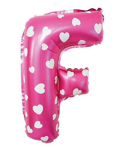Folyo Balon 40 cm Harf Kalpli Pembe- F - 