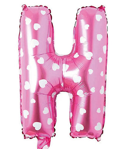 Folyo Balon 40 cm Harf Kalpli Pembe- H - 