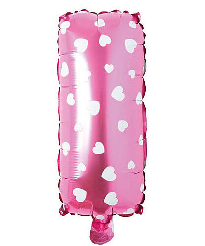 Folyo Balon 40 cm Harf Kalpli Pembe- I - 