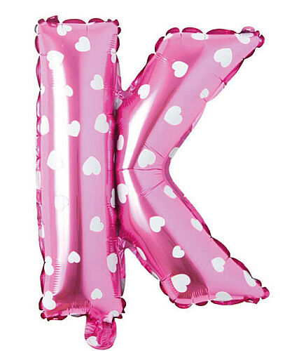 Folyo Balon 40 cm Harf Kalpli Pembe- K - 