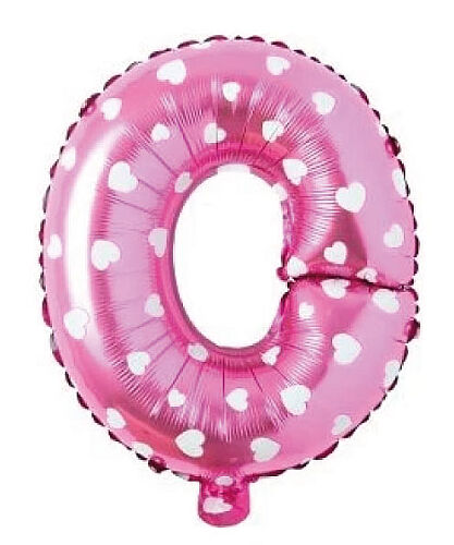 Folyo Balon 40 cm Harf Kalpli Pembe- O - 