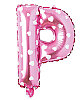 Folyo Balon 40 cm Harf Kalpli Pembe- P - 1