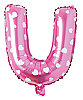 Folyo Balon 40 cm Harf Kalpli Pembe- U - 1