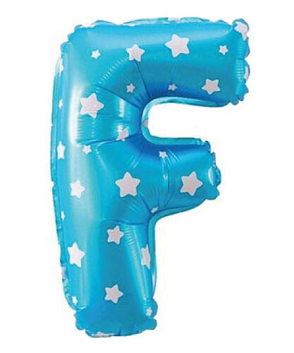Folyo Balon 40 cm Harf Yıldızlı Mavi - F - 