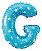 Folyo Balon 40 cm Harf Yıldızlı Mavi - G - 1