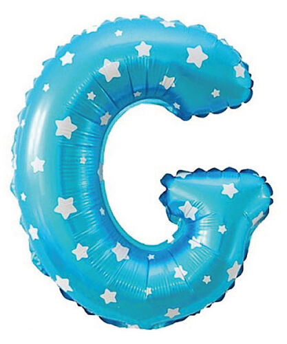 Folyo Balon 40 cm Harf Yıldızlı Mavi - G - 
