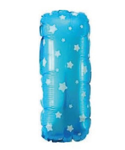 Folyo Balon 40 cm Harf Yıldızlı Mavi - I - 