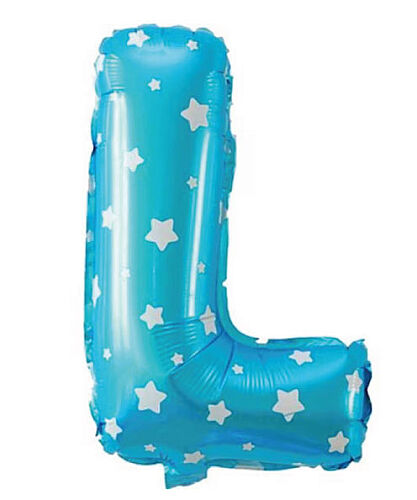 Folyo Balon 40 cm Harf Yıldızlı Mavi - L - 