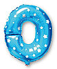 Folyo Balon 40 cm Harf Yıldızlı Mavi - O - 1