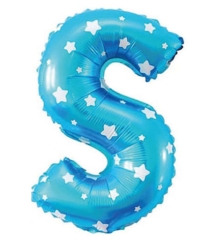 Folyo Balon 40 cm Harf Yıldızlı Mavi - S - 