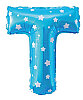 Folyo Balon 40 cm Harf Yıldızlı Mavi - T - 1
